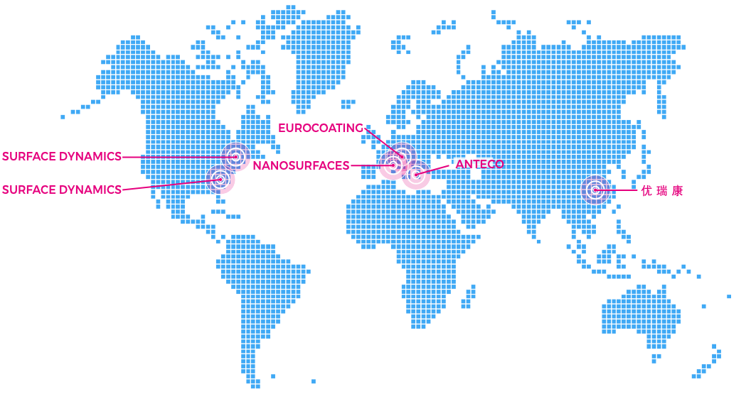 Eurocoating, Surface Dynamics, Anteco, Eurocoating Medical Technology Wuxi NanoSurfaces Eurocoating, Surface Dynamics, Anteco, Eurocoating Medical Technology Wuxi and NanoSurfaces Industries are the biomedical division of the Unitedcoatings group providing services and products to orthopedic original equipment manufacturers.